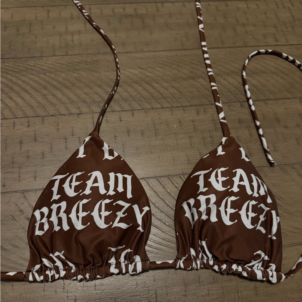Team Chris Breezy Brown Bikini Top M
